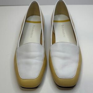 Enzo Angiolini Liberty Yellow Color Block Flats Loafers Women's Size 7.5 EUC